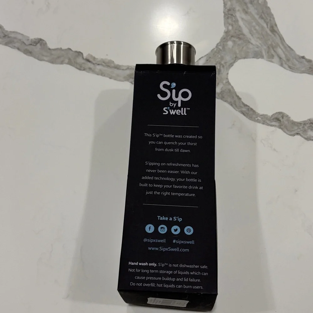 Swell navy blue and Silver‎ Stainless Steel Bottle
